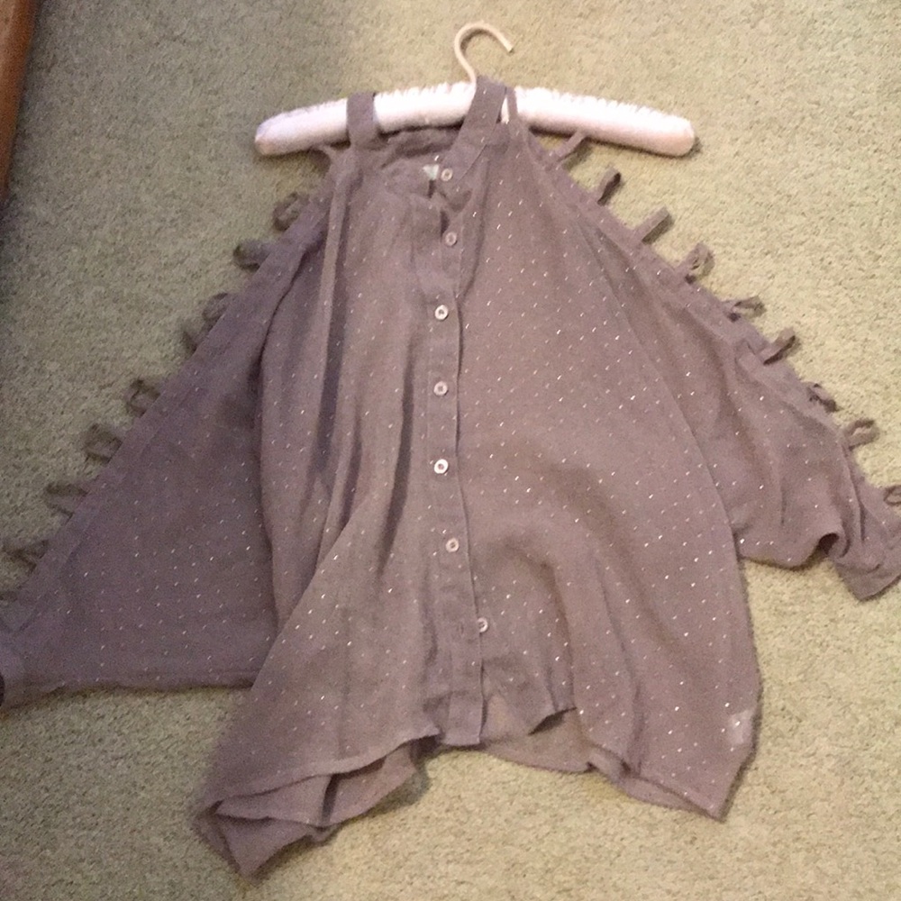 Open armed sequined shirt